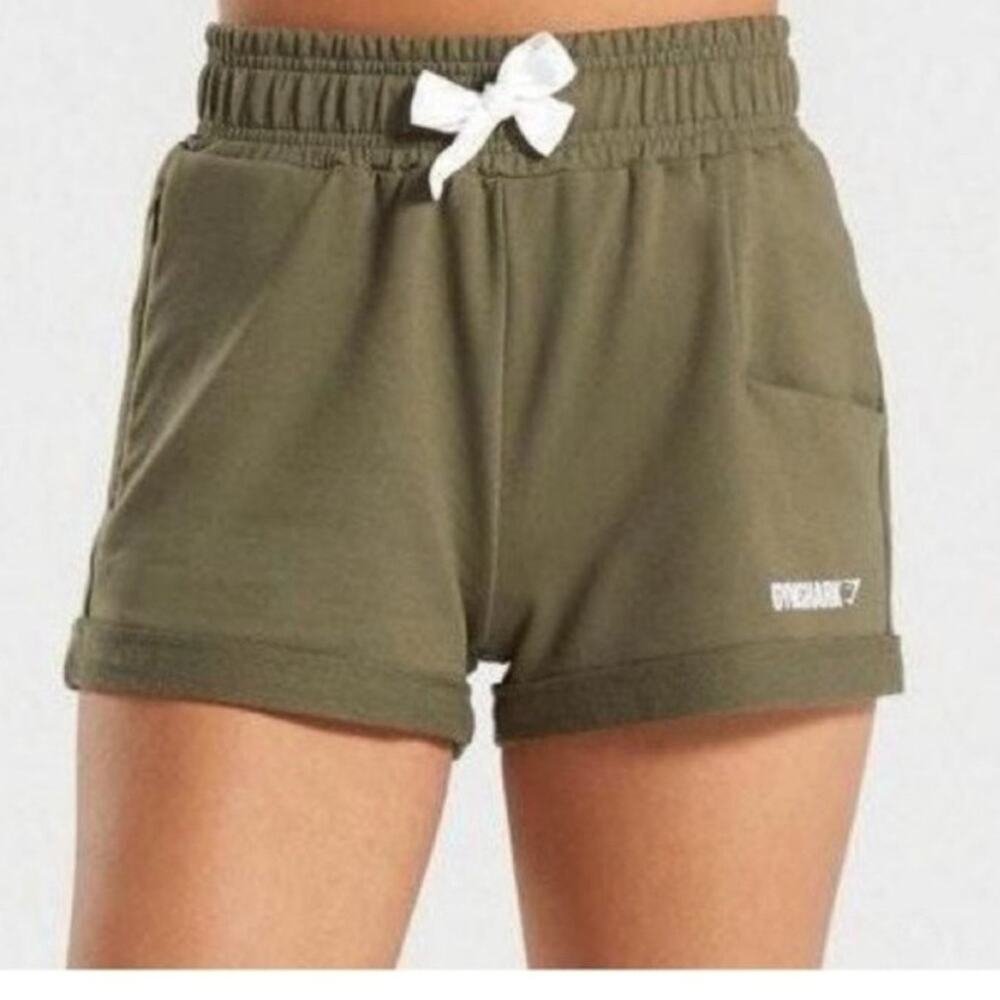 Gymshark womens training green sweat gym shorts small